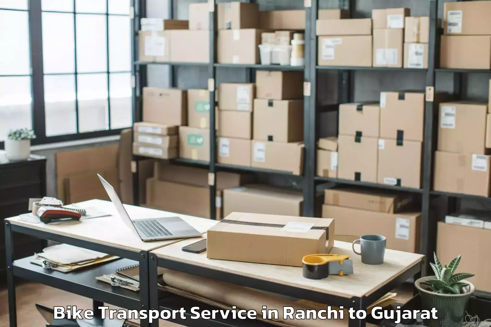 Professional Ranchi to Vatadara Bike Transport